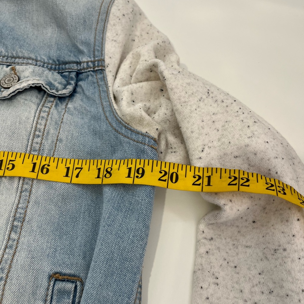 Mudd Denim Button Hooded Jacket Large - image 8